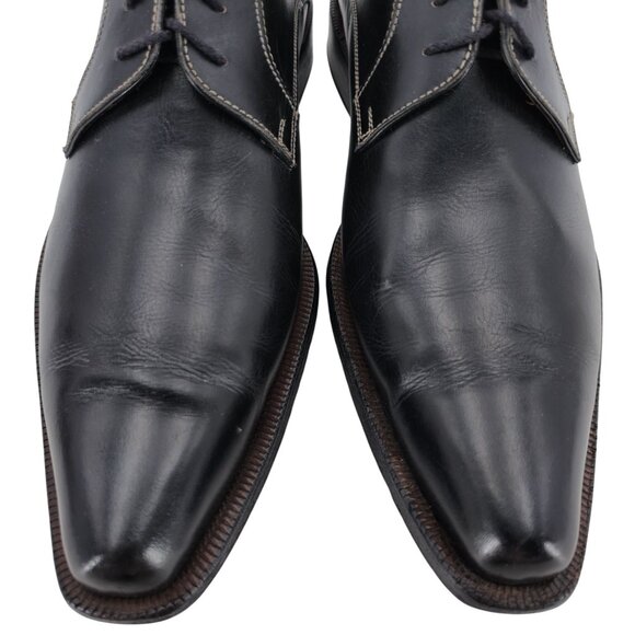 Vintage Italian McDowell Mens 9.5D /8.5UK Black Leather Dress Shoes Derby Oxford